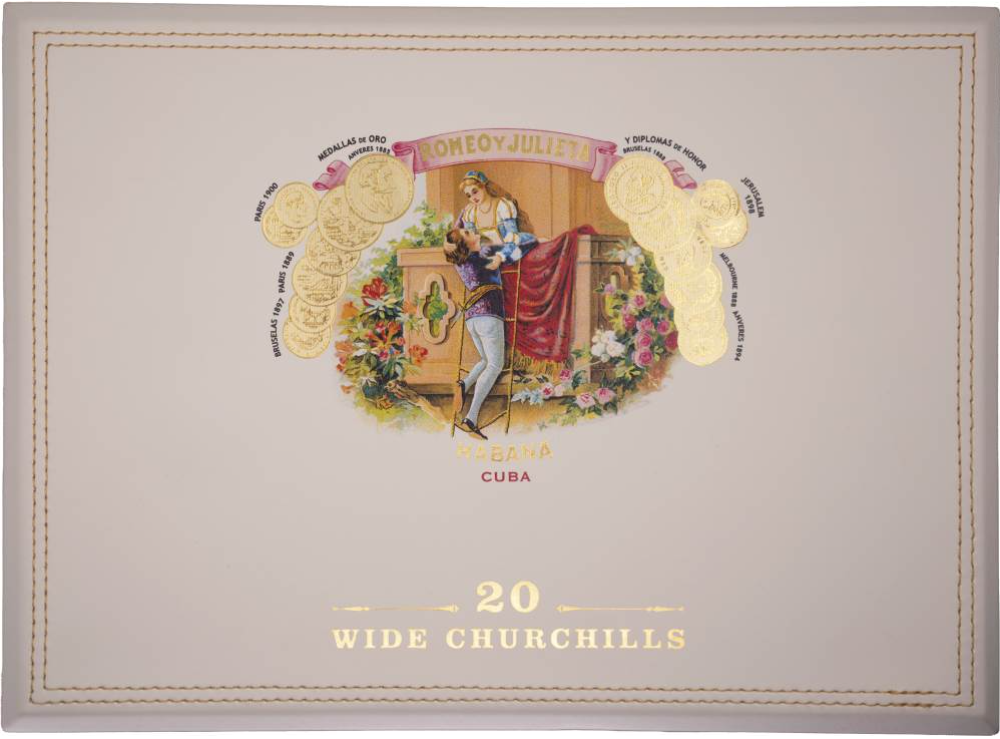 ROMEO Y JULIETA WIDE CHURCHILS TR 20s 罗密欧与朱丽叶 宽丘吉尔旅行保湿盒 20支/盒(西班牙行货)