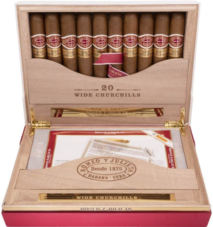 ROMEO Y JULIETA WIDE CHURCHILS TR 20s 罗密欧与朱丽叶 宽丘吉尔旅行保湿盒 20支/盒（西班牙行货）